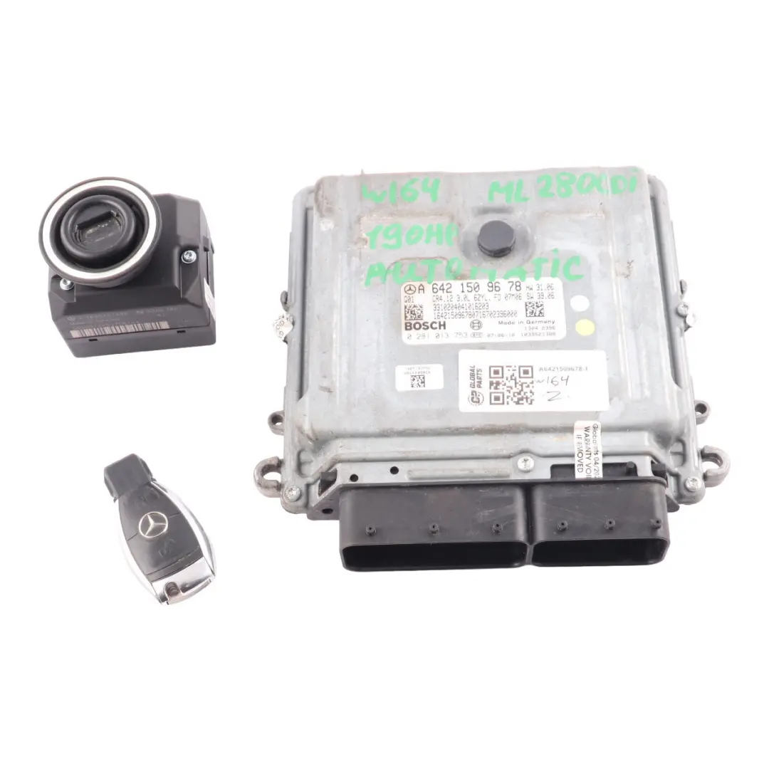 642.940 190HP Engine Unit ECU Kit Key Lock to Mercedes W164 ML 280 CDI with Part number A6421509678 Mercedes W164 ML 280 CDI 642.940 190HP Engine Unit ECU Kit Key Lock - SKU A6421509678-1 - Part number A6421509678