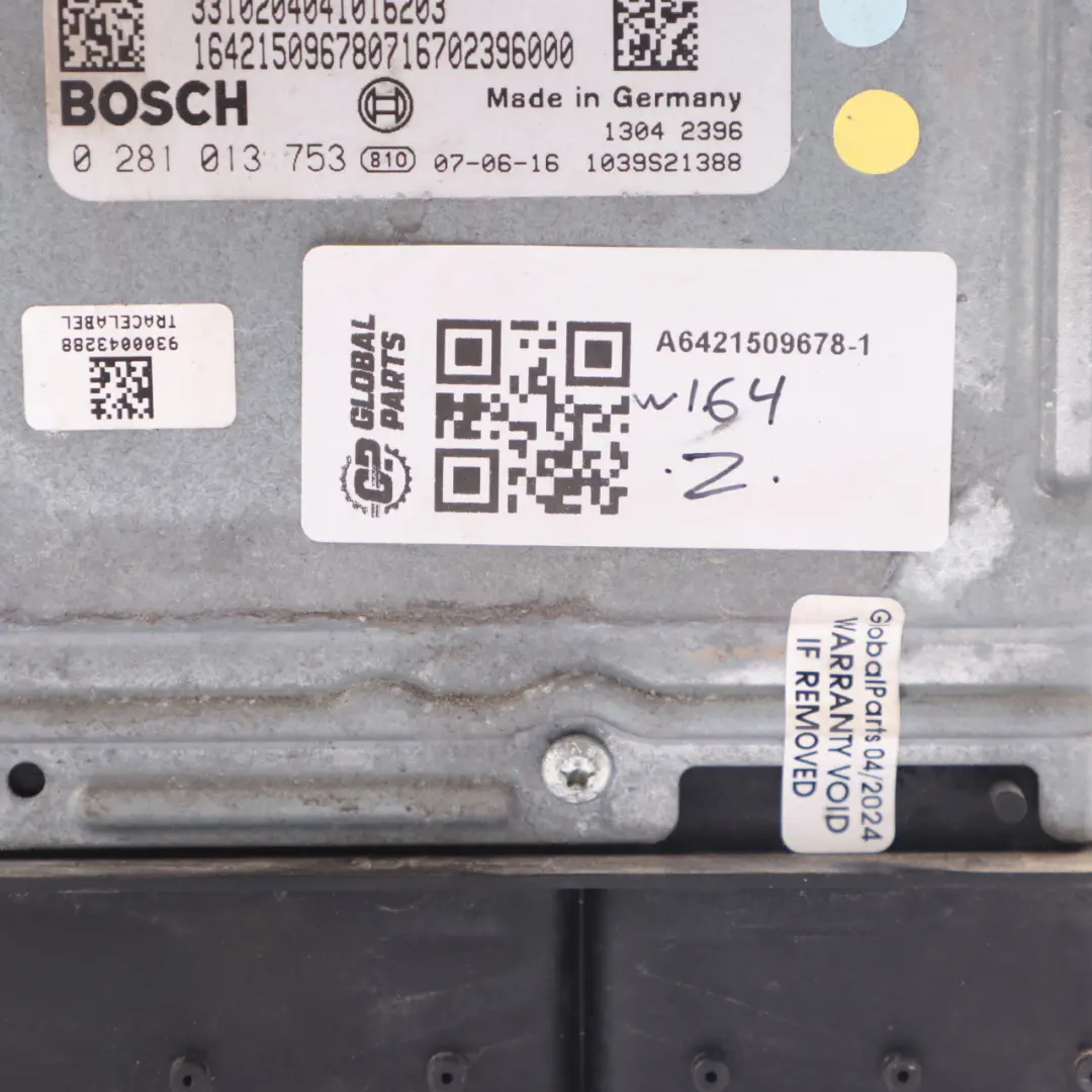 642.940 190HP Engine Unit ECU Kit Key Lock to Mercedes W164 ML 280 CDI with Part number A6421509678 Mercedes W164 ML 280 CDI 642.940 190HP Engine Unit ECU Kit Key Lock - SKU A6421509678-1 - Part number A6421509678