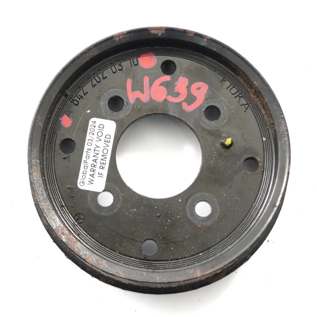 OM642 Belt Drive Pulley to Mercedes Vito W639 Diesel Engine with Part number A6422020310 Mercedes Vito W639 Diesel Engine OM642 Belt Drive Pulley - SKU A6422020310 - Part number A6422020310