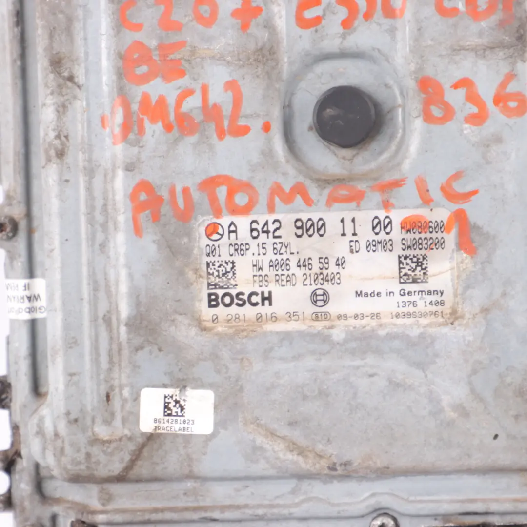 OM642.836 231HP Engine Unit ECU Kit Key Lock to Mercedes C207 E350 CDI with Part number A6429001100 Mercedes C207 E350 CDI OM642.836 231HP Engine Unit ECU Kit Key Lock - SKU A6429001100-1 - Part number A6429001100