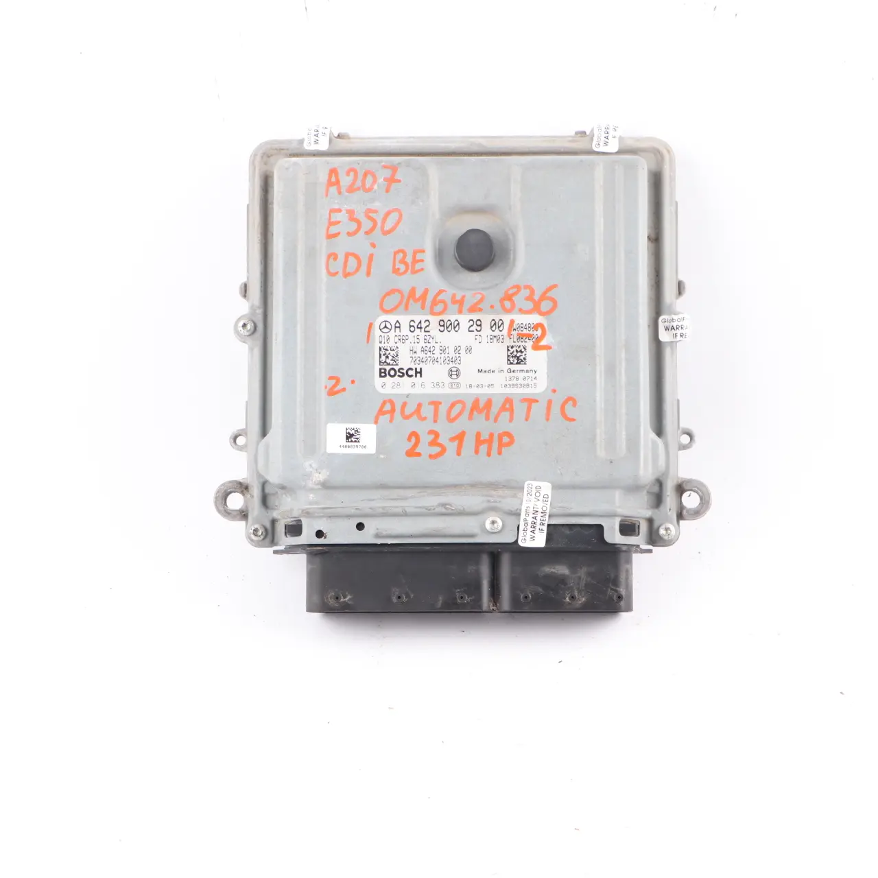 Mercedes W207 E350 CDI BlueEfficiency OM642.836 Módulo motor ECU A6429002900