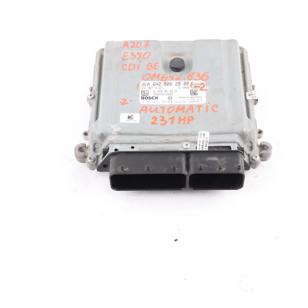 Mercedes W207 E350 CDI BlueEfficiency OM642.836 Module moteur ECU - SKU A6429002900-3 - Numéro de pièce A6429002900