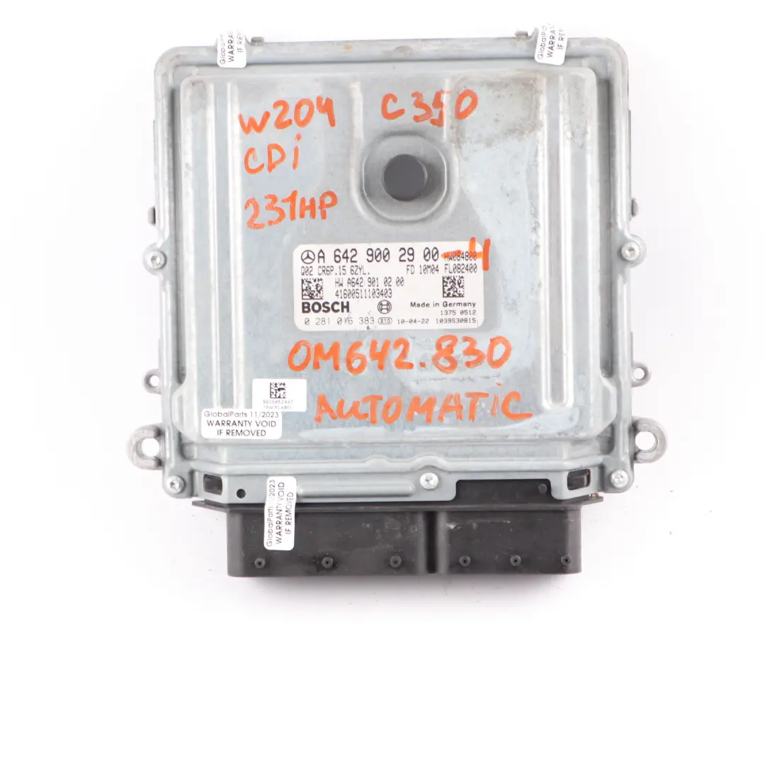 C350 CDI OM642.830 Module Moteur ECU Kit Serrure à Clé pour Mercedes W204 à propos du numéro de pièce A6429002900 Mercedes W204 C350 CDI OM642.830 Module Moteur ECU Kit Serrure à Clé - SKU A6429002900-4 - Numéro de pièce A6429002900