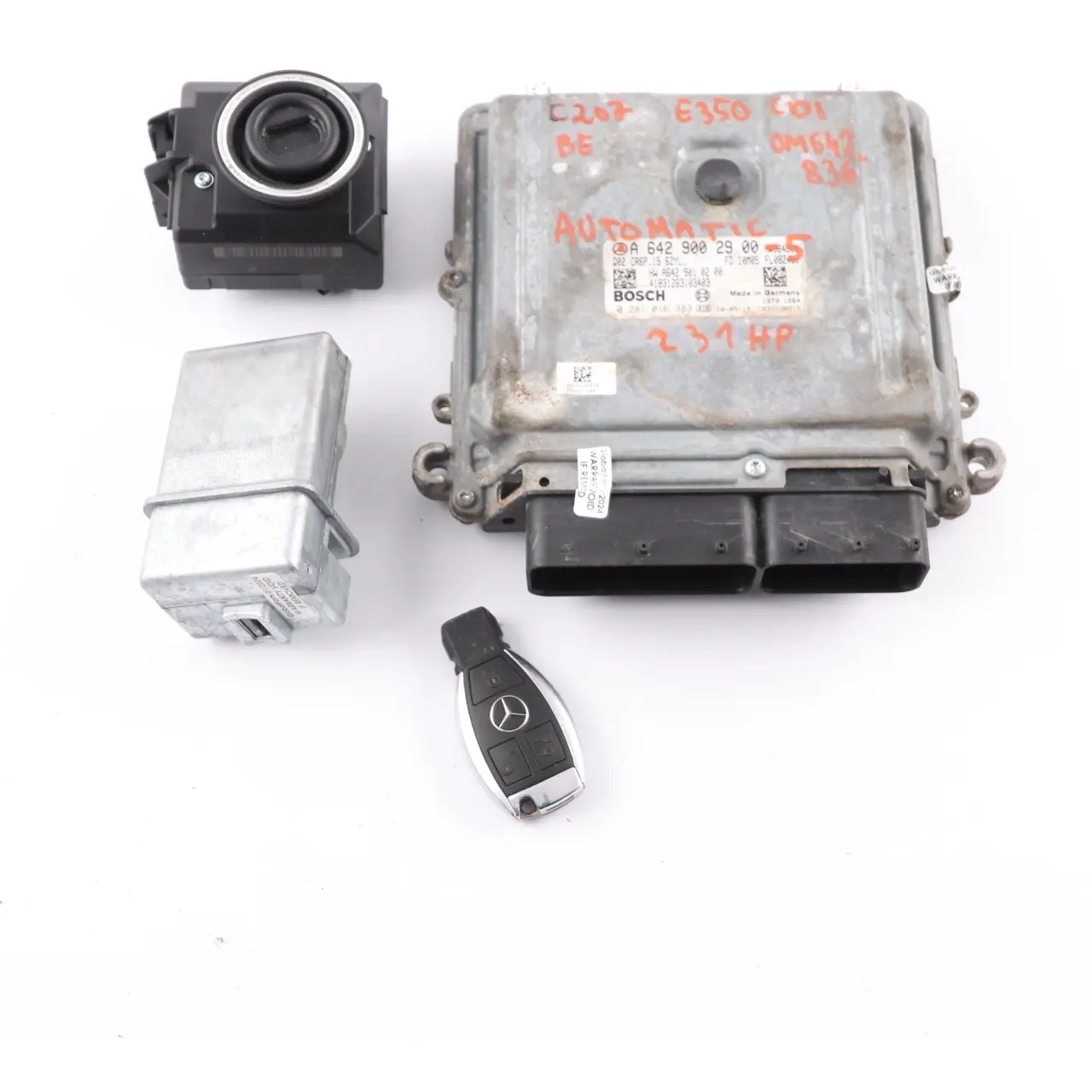 Mercedes C207 C350 CDI BE OM642.836 Kit ECU Control Motor A6429002900 Automático