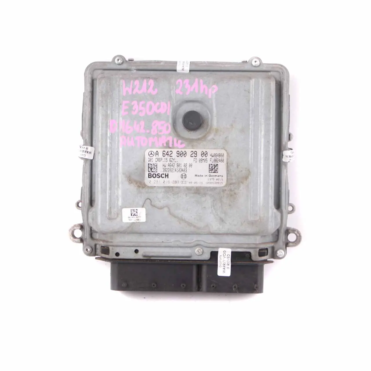 Mercedes W212 E350 CDI OM642.850 Engine Control Module ECU A6429002900 Automatic