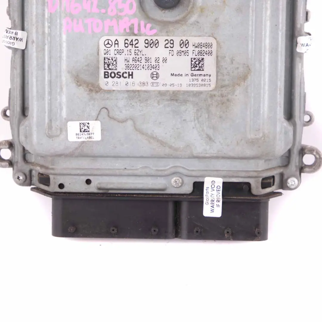 OM642.850 Engine Control Module ECU Automatic to Mercedes W212 E350 CDI with Part number A6429002900 Mercedes W212 E350 CDI OM642.850 Engine Control Module ECU Automatic - SKU A6429002900-2 - Part number A6429002900