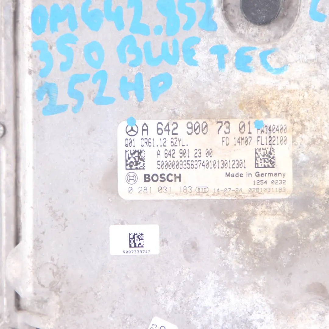 W218 CLS350CDI BlueTec OM642.852 Diesel 252HP ECU Automatic to Mercedes with Part number A6429007301 Mercedes W218 CLS350CDI BlueTec OM642.852 Diesel 252HP ECU Automatic - SKU A6429007301-1 - Part number A6429007301