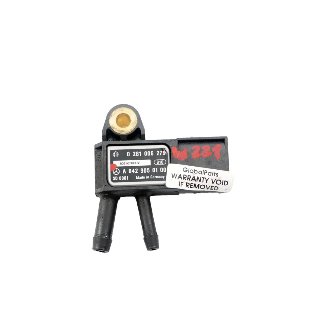 Pressure Sensor Mercedes W212 W221 Exhaust DPF Sensor to with Part number A6429050100 Pressure Sensor Mercedes W212 W221 Exhaust DPF Sensor - SKU A6429050100 - Part number A6429050100
