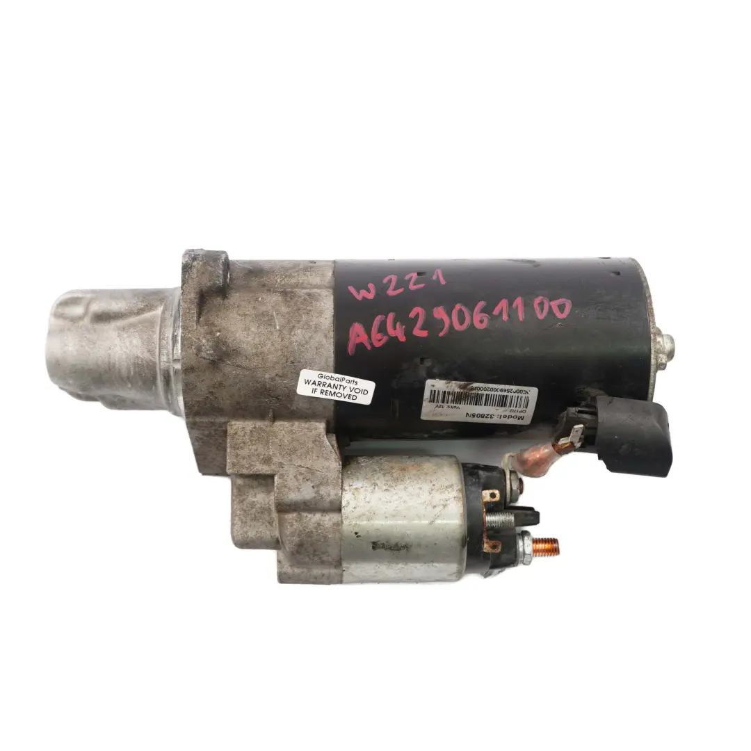 Starter Motor Mercedes W204 C207 W212 W221 OM642 Diesel to Engine with Part number A6429061100 Engine Starter Motor Mercedes W204 C207 W212 W221 OM642 Diesel - SKU rhd-A6429061100 - Part number A6429061100