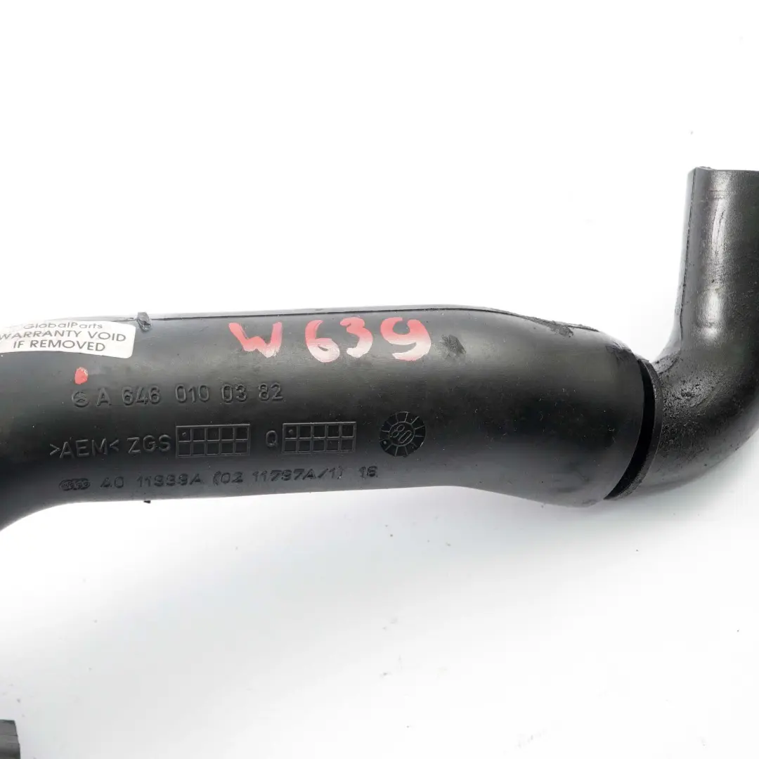 Mercedes W639 Diesel OM646 Colector Tubo Manguera Regulador Presion - SKU A6460100382 - Número de pieza A6460100382