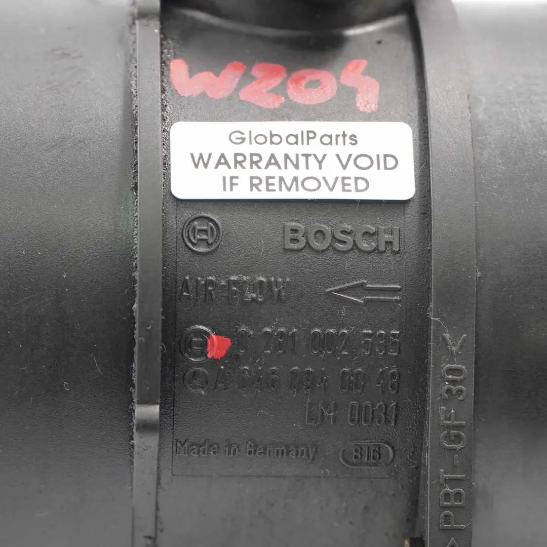 Mercedes-Benz W203 W204 W211 Débit D'Air Capteur Massemètre pour à propos du numéro de pièce A6460940048 Mercedes-Benz W203 W204 W211 Débit D'Air Capteur Massemètre - SKU A6460940048 - Numéro de pièce A6460940048