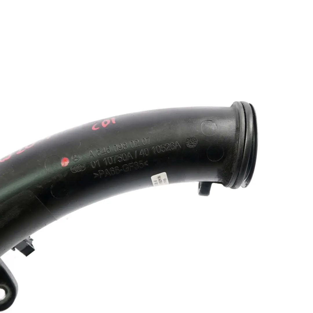 Mercedes W204 W211 Turbo Intercooler Air Flow Hose Pipe OM646 Diesel - SKU A6460980207 - Part number A6460980207
