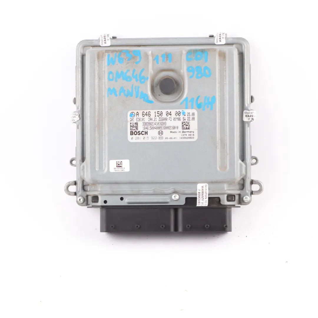 OM646.980 111 CDI 116HP Engine ECU Module Manual Mercedes Vito W639 - SKU A6461500400 - Part number A6461500400