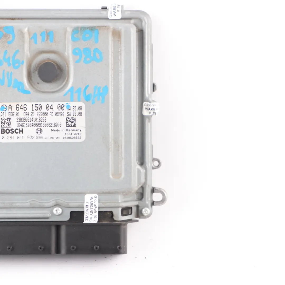 OM646.980 111 CDI 116HP Engine ECU Module Manual Mercedes Vito W639 - SKU A6461500400 - Part number A6461500400