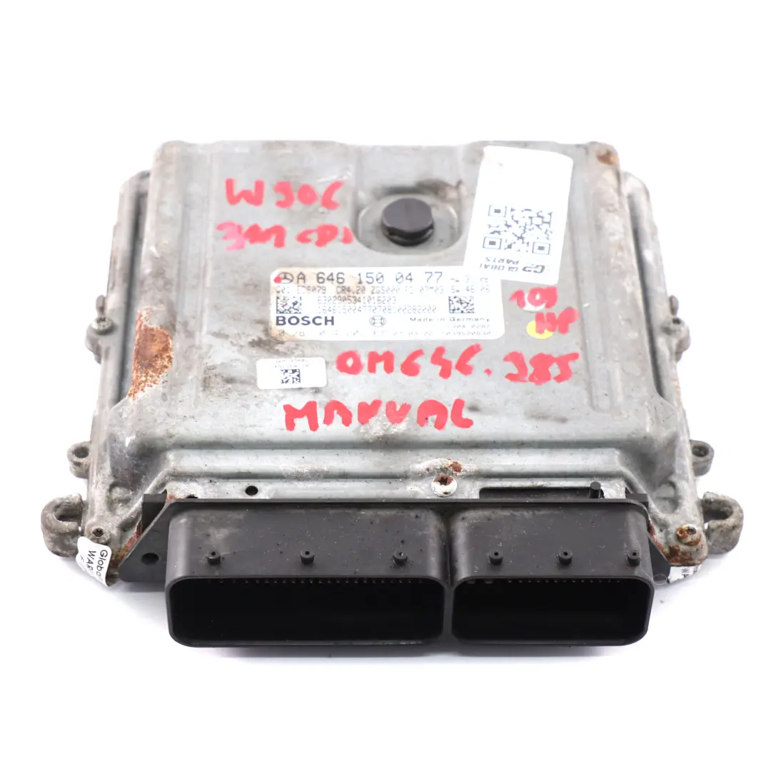 646.985 109HP Motor Módulo Unidad ECU Manual para Mercedes W906 311 CDI con número de pieza A6461500477 Mercedes W906 311 CDI 646.985 109HP Motor Módulo Unidad ECU Manual - SKU A6461500477 - Número de pieza A6461500477