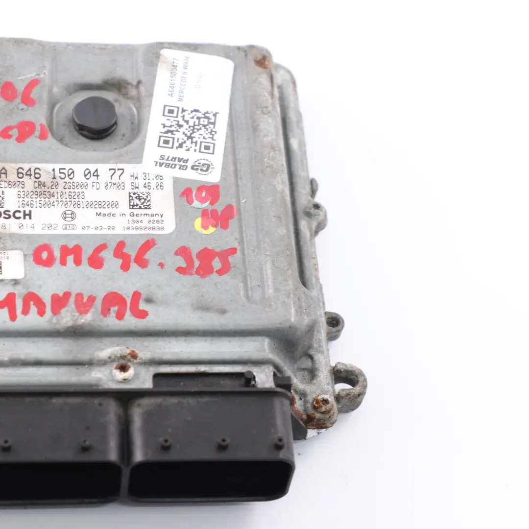 Mercedes W906 311 CDI 646.985 109HP Motor Módulo Unidad ECU Manual - SKU A6461500477 - Número de pieza A6461500477