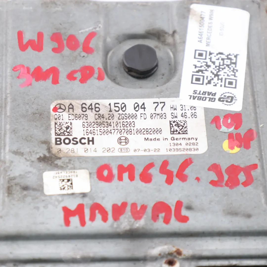 646.985 109KM Komputer Sterownik Silnika do Mercedes W906 311 CDI o numerze A6461500477 Mercedes W906 311 CDI 646.985 109KM Komputer Sterownik Silnika - SKU A6461500477 - Numer Części A6461500477