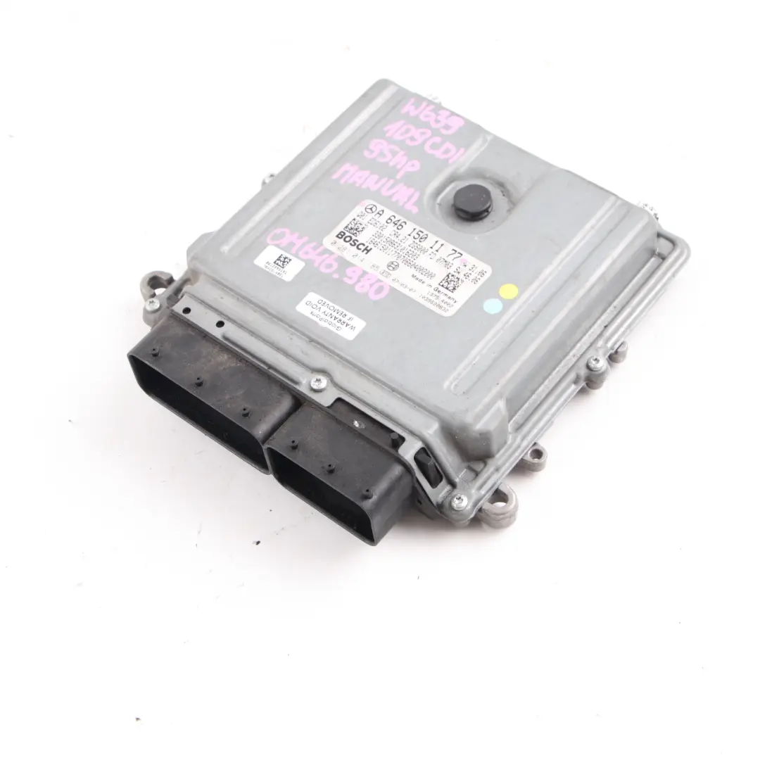 OM646.980 95HP Engine Control Unit ECU to Mercedes W639 109 CDI with Part number A6461501177 Mercedes W639 109 CDI OM646.980 95HP Engine Control Unit ECU - SKU A6461501177 - Part number A6461501177
