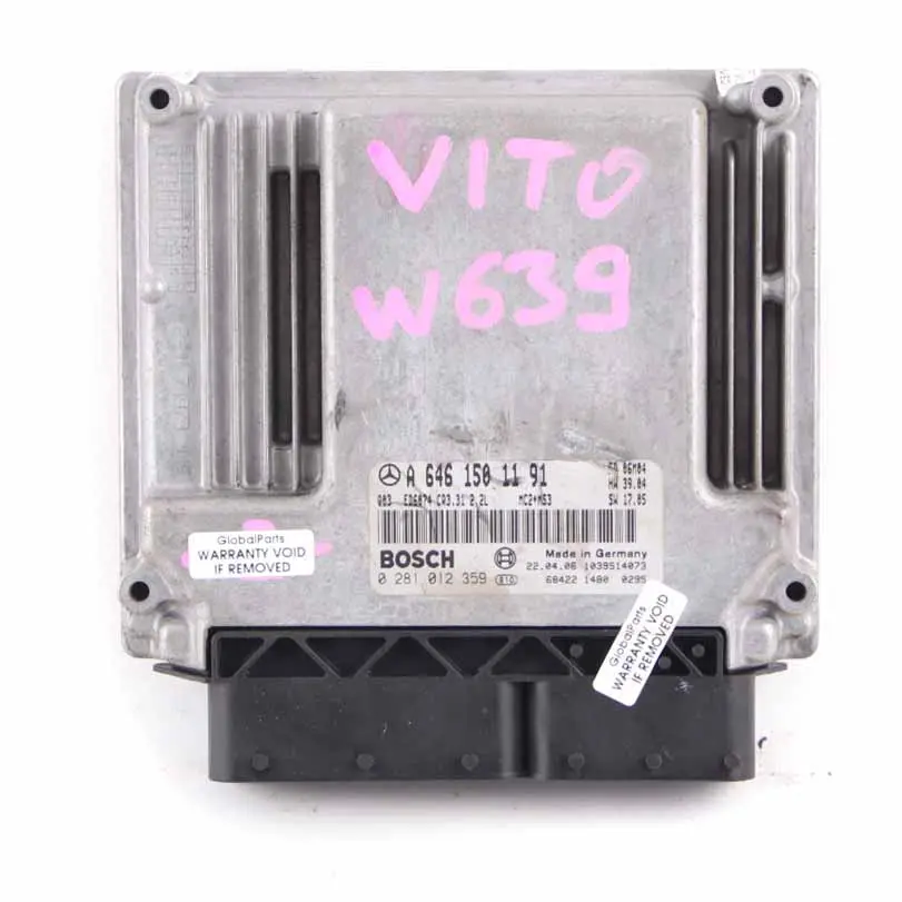OM646 111CDI 116HP Engine Unit Module ECU Manual to Mercedes W639 Vito with Part number A6461501191 Mercedes W639 Vito OM646 111CDI 116HP Engine Unit Module ECU Manual - SKU A6461501191 - Part number A6461501191