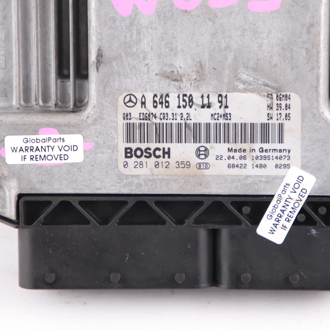 OM646 111CDI 116HP Engine Unit Module ECU Manual to Mercedes W639 Vito with Part number A6461501191 Mercedes W639 Vito OM646 111CDI 116HP Engine Unit Module ECU Manual - SKU A6461501191 - Part number A6461501191