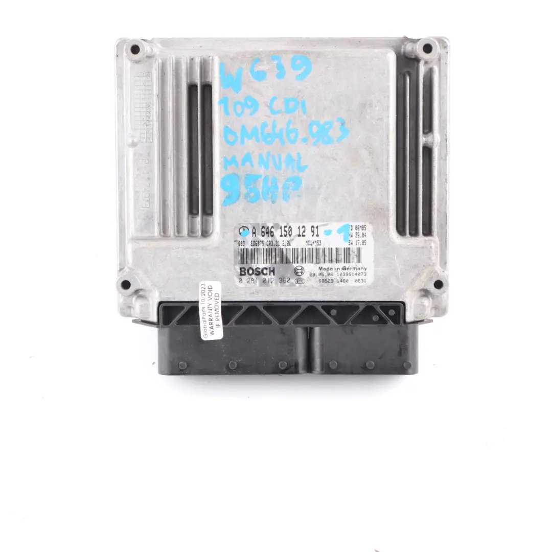 Mercedes W639 109 CDI OM646983 Engine Module ECU Kit Key Lock Manual - SKU A6461501291-1 - Part number A6461501291