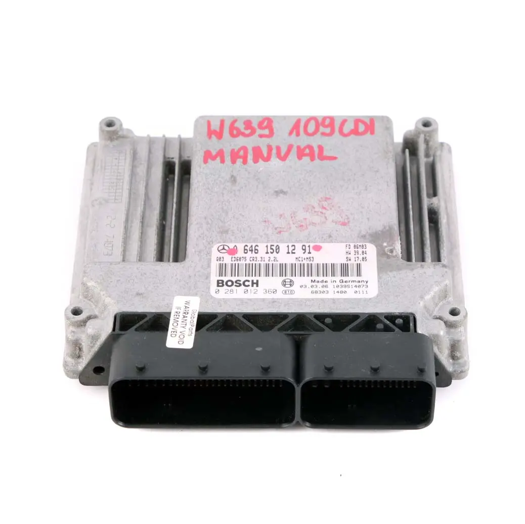 Mercedes W639 Vito 109 CDI OM646 Engine Unit Module ECU Manual - SKU A6461501291 - Part number A6461501291