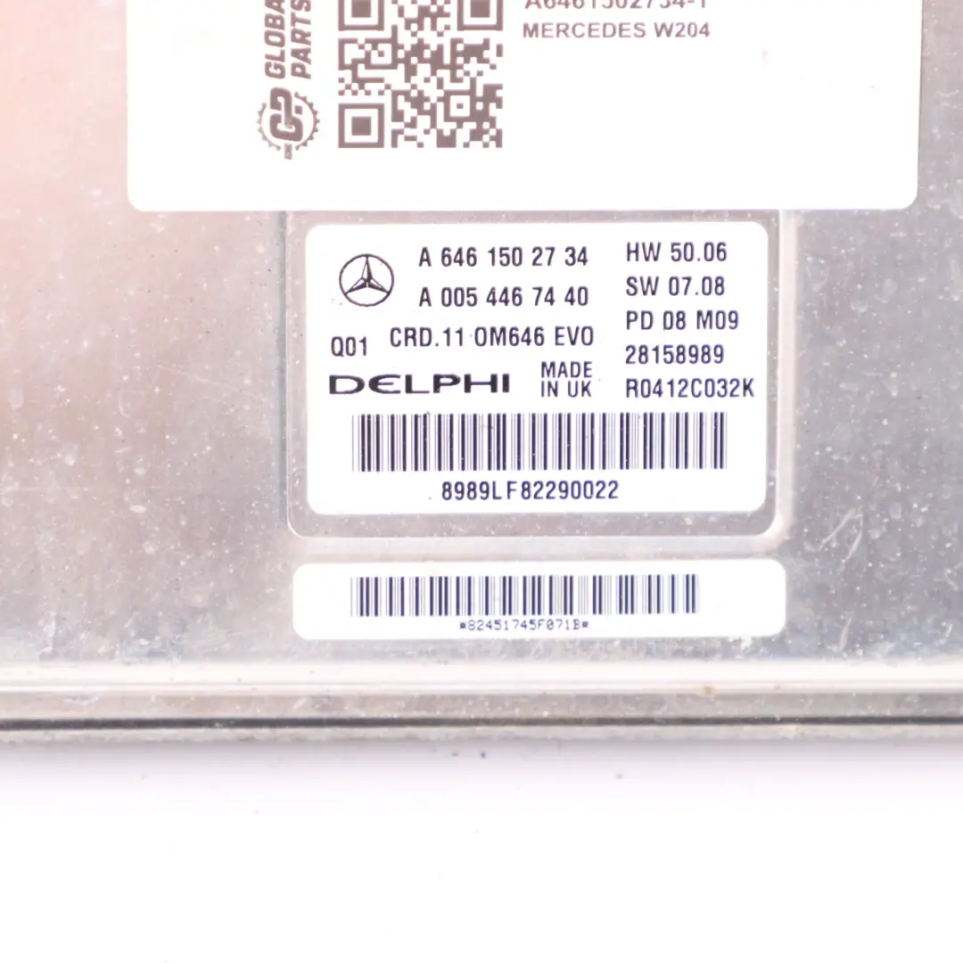 Mercedes W204 C220 CDI 170HP 646.811 Engine Unit ECU Automatic - SKU A6461502734-1 - Part number A6461502734