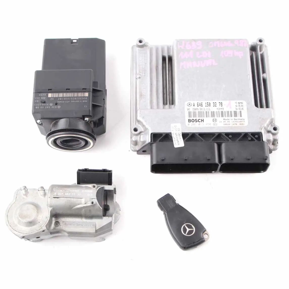 Mercedes W639 Vito OM646.982 109CP Calculator Motor ECU Kit A6461503278 Cheie