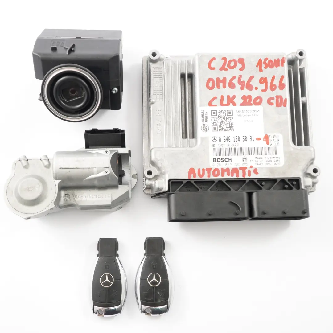 CLK220 CDI 646.966 Motor ECU Kit Schlüssel Schloss für Mercedes C209 mit Teilenummer A6461505091 Mercedes C209 CLK220 CDI 646.966 Motor ECU Kit Schlüssel Schloss - SKU A6461505091-1 - Teilenummer A6461505091