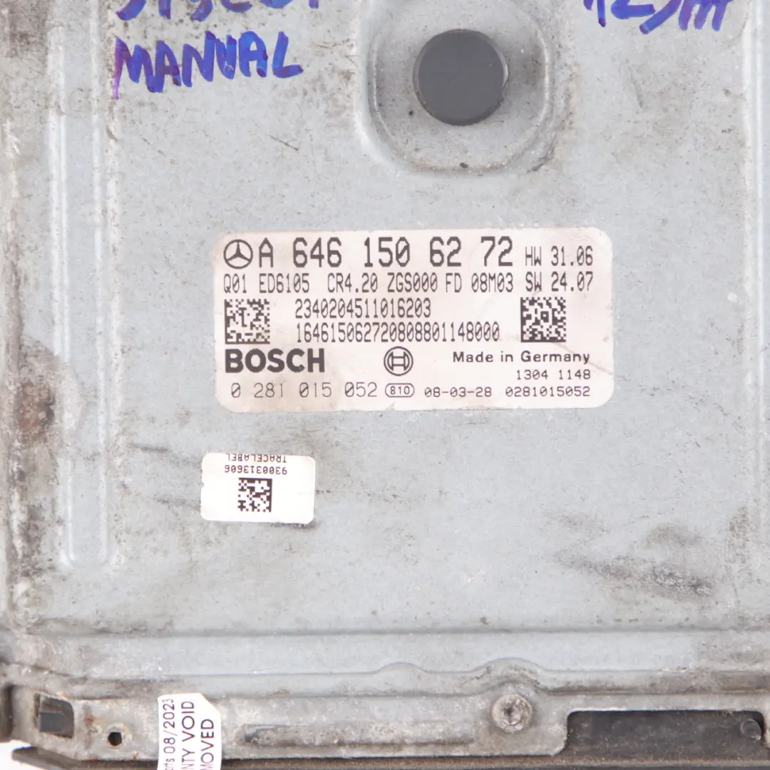 OM646.986 129HP Engine Unit Module ECU Manual to Mercedes W906 313 CDI with Part number A6461506272 Mercedes W906 313 CDI OM646.986 129HP Engine Unit Module ECU Manual - SKU A6461506272 - Part number A6461506272