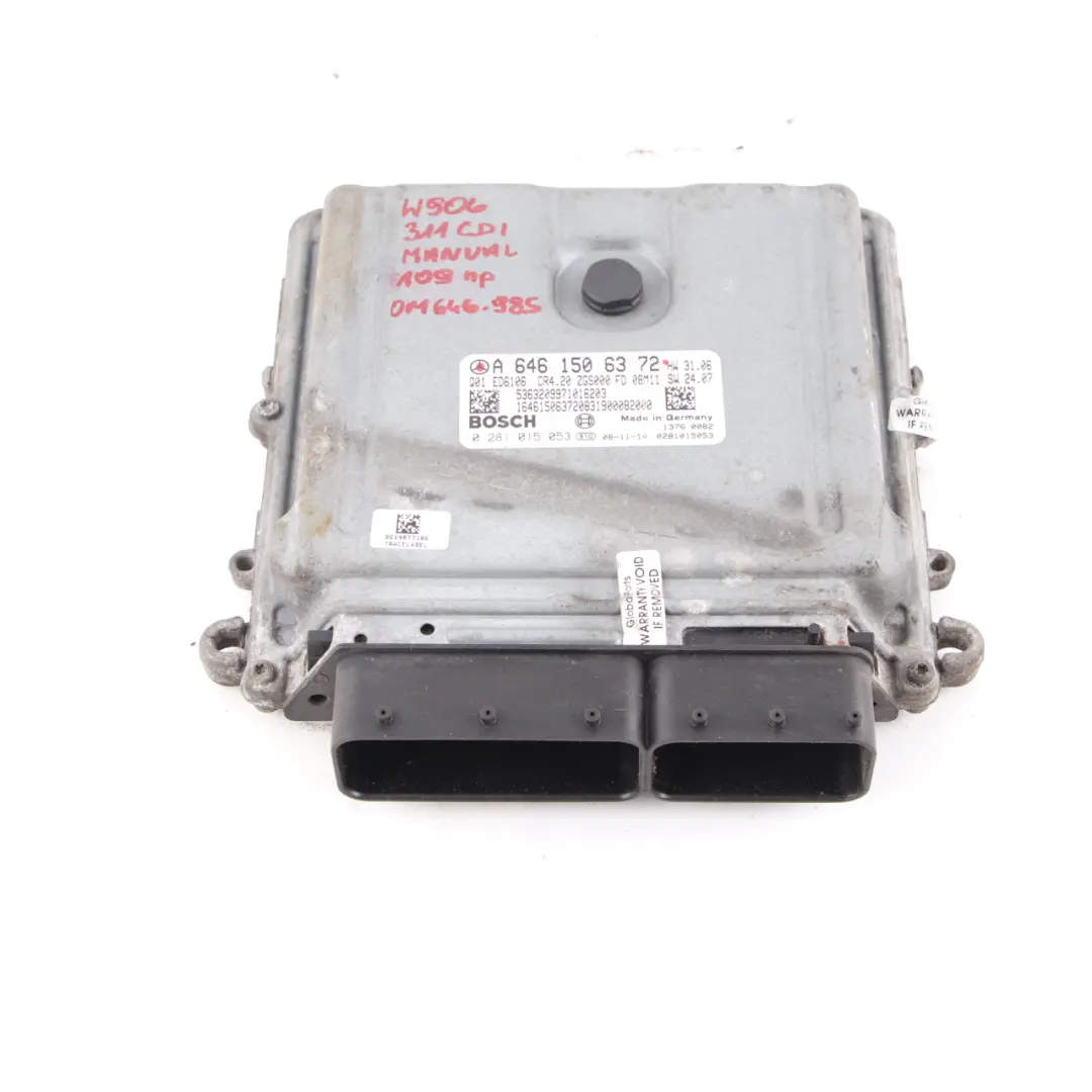 Mercedes W906 311 CDI 109HP OM646.985 Diesel Engine Control Unit ECU - SKU A6461506372 - Part number A6461506372