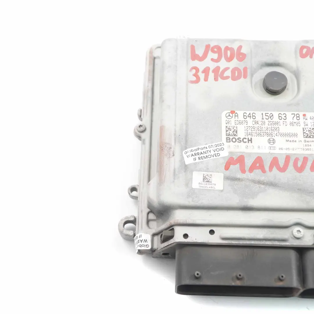 Mercedes W906 311CDI OM646.985 109HP Engine Unit Module ECU Manual - SKU A6461506378-1 - Part number A6461506378