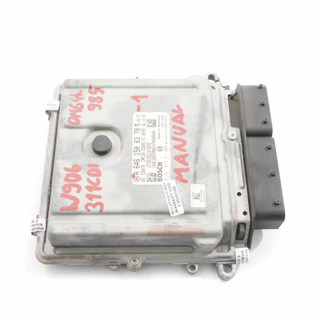 Mercedes W906 311CDI OM646.985 109HP Engine Unit Module ECU Manual - SKU A6461506378-1 - Part number A6461506378