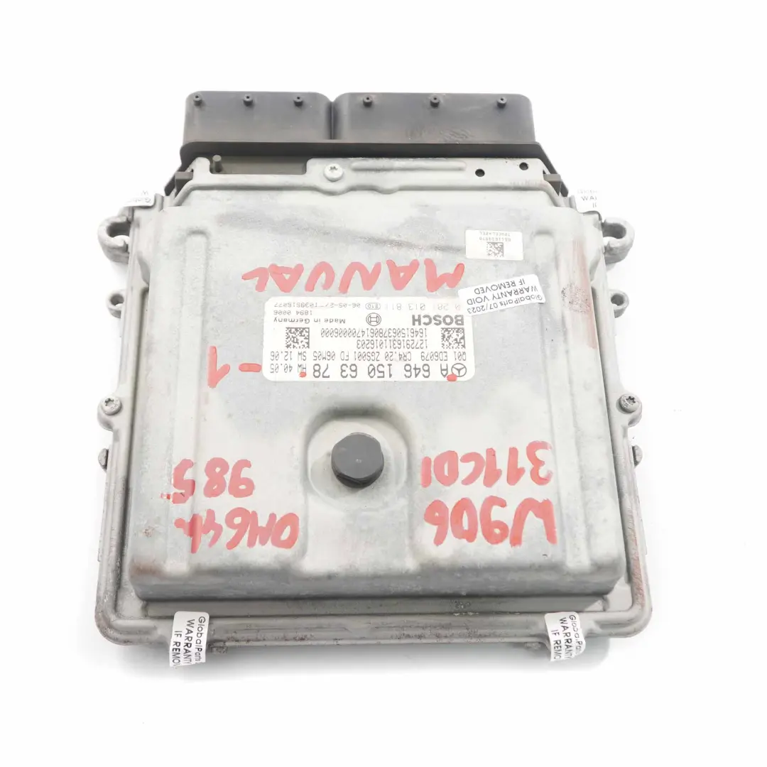 Mercedes W906 311CDI OM646.985 109HP Engine Unit Module ECU Manual - SKU A6461506378-1 - Part number A6461506378