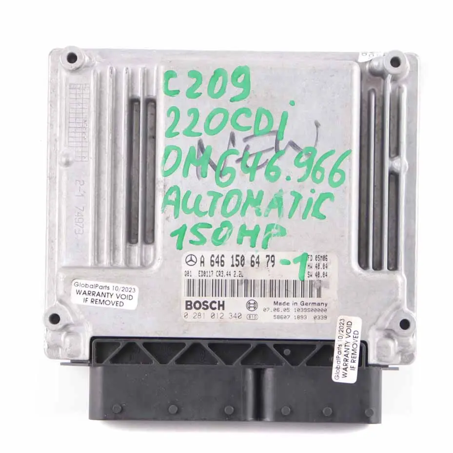 M646.966 150HP Engine ECU Kit + Key + Lock to Mercedes C209 220 CDI with Part number A6461506479 Mercedes C209 220 CDI M646.966 150HP Engine ECU Kit + Key + Lock - SKU A6461506479-1 - Part number A6461506479