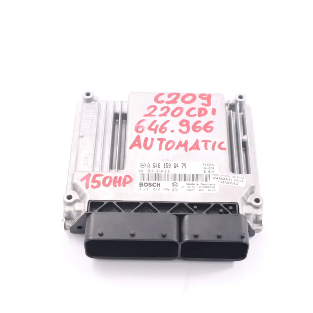 M646.966 150HP Motoreinheit ECU Automatik für Mercedes C209 220 CDI mit Teilenummer A6461506479 Mercedes C209 220 CDI M646.966 150HP Motoreinheit ECU Automatik - SKU A6461506479 - Teilenummer A6461506479