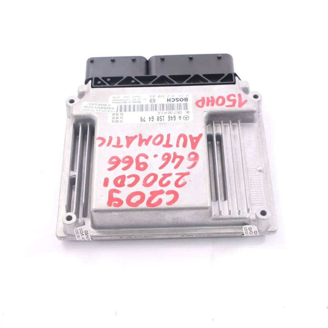 M646.966 150HP Unité moteur ECU Automatique pour Mercedes C209 220 CDI à propos du numéro de pièce A6461506479 Mercedes C209 220 CDI M646.966 150HP Unité moteur ECU Automatique - SKU A6461506479 - Numéro de pièce A6461506479