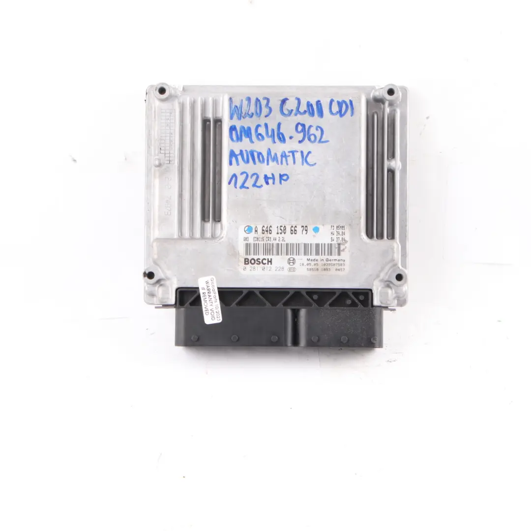 C200 CDI OM646.962 122HP ECU Engine Module Automatic to Mercedes W203 with Part number A6461506679 Mercedes W203 C200 CDI OM646.962 122HP ECU Engine Module Automatic - SKU A6461506679-1 - Part number A6461506679