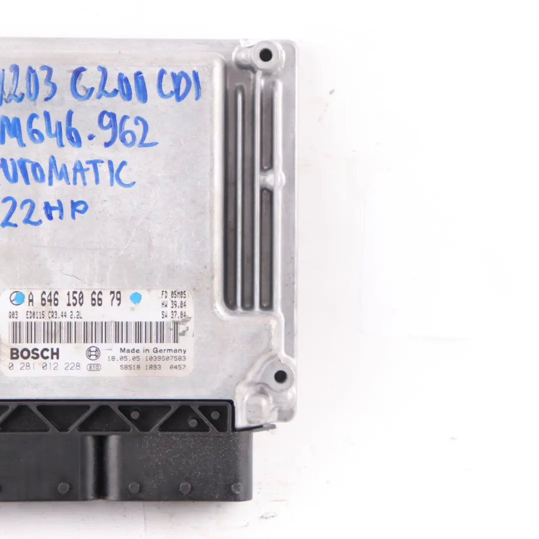 C200 CDI OM646.962 122HP ECU Engine Module Automatic to Mercedes W203 with Part number A6461506679 Mercedes W203 C200 CDI OM646.962 122HP ECU Engine Module Automatic - SKU A6461506679-1 - Part number A6461506679