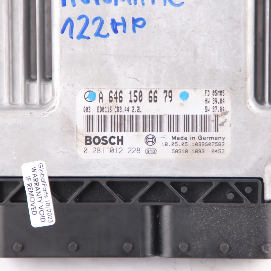 C200 CDI OM646.962 122HP ECU Engine Module Automatic to Mercedes W203 with Part number A6461506679 Mercedes W203 C200 CDI OM646.962 122HP ECU Engine Module Automatic - SKU A6461506679-1 - Part number A6461506679