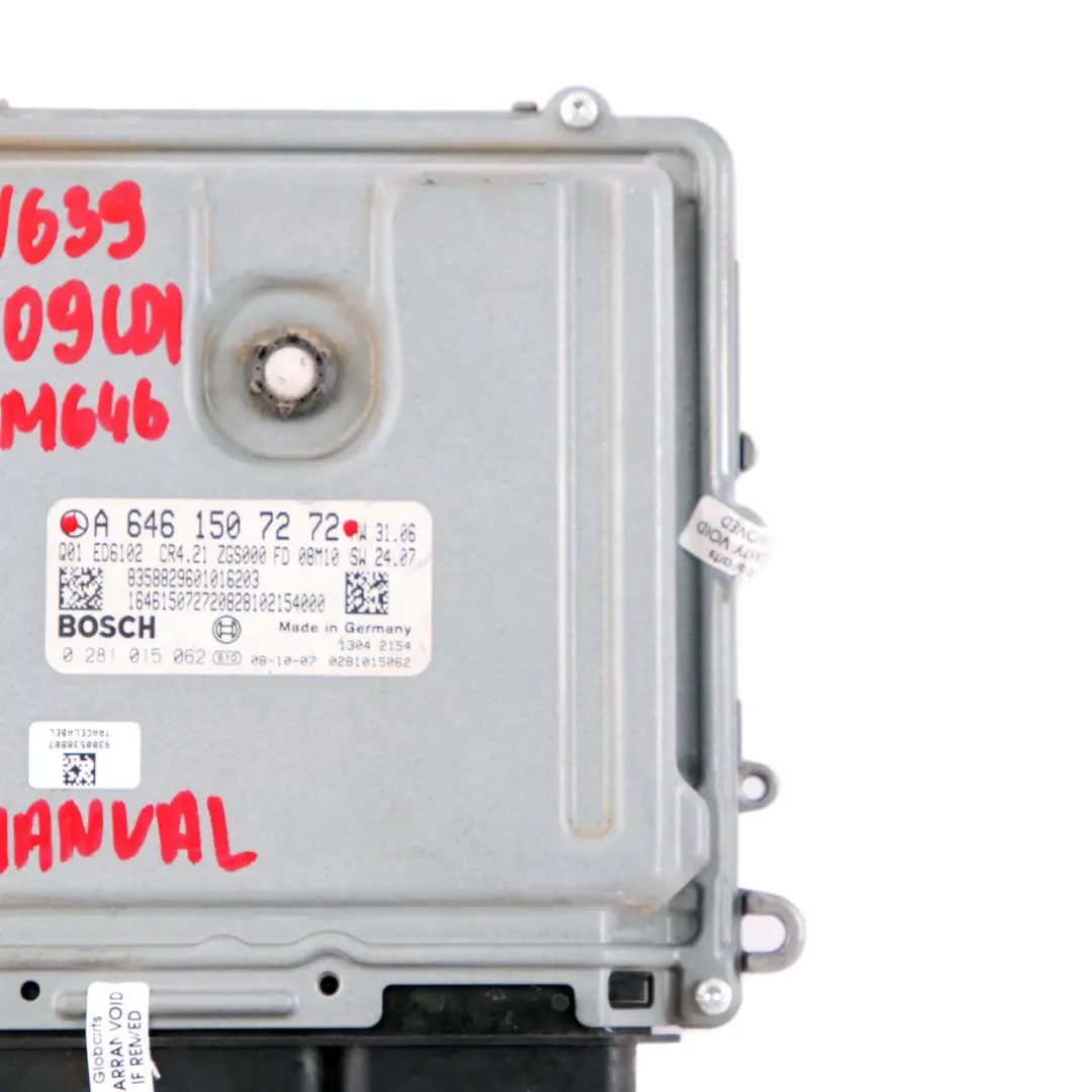 OM646 Engine Unit Module ECU Manual to Mercedes W639 Vito 109 CDI with Part number A6461507272 Mercedes W639 Vito 109 CDI OM646 Engine Unit Module ECU Manual - SKU A6461507272 - Part number A6461507272