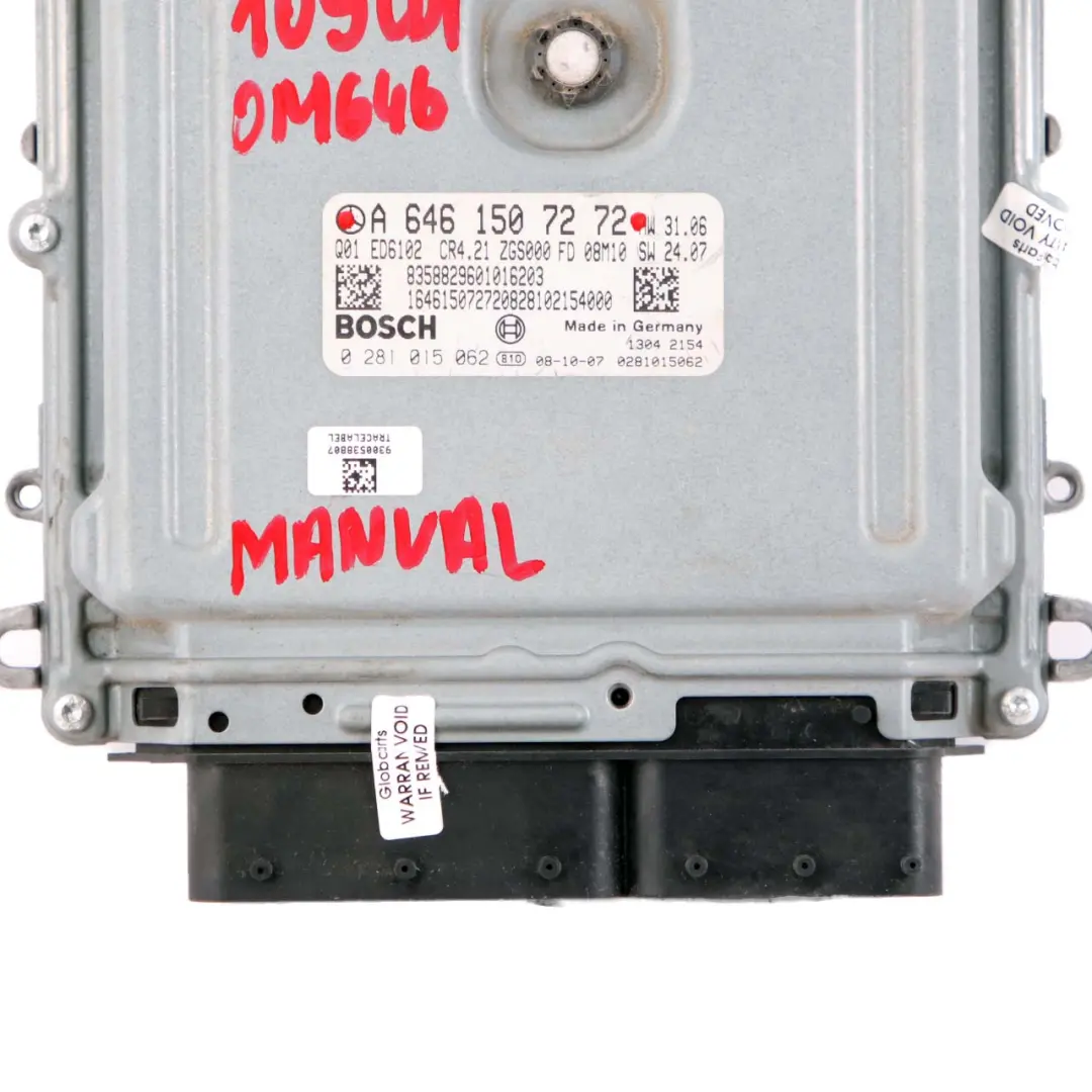 Mercedes W639 Vito 109 CDI OM646 Engine Unit Module ECU Manuel - SKU A6461507272 - Numéro de pièce A6461507272
