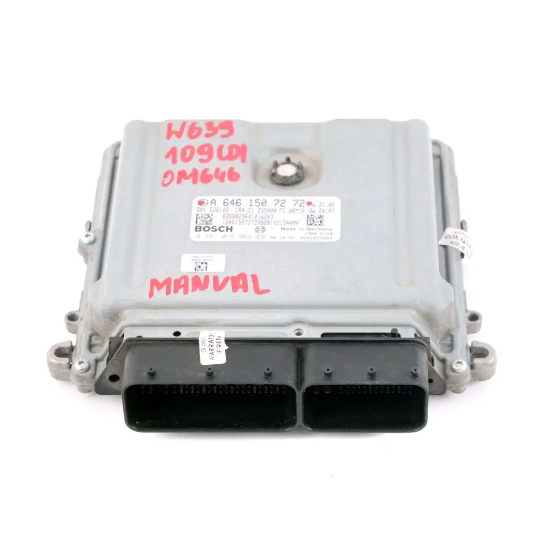 OM646 Engine Unit Module ECU Manual to Mercedes W639 Vito 109 CDI with Part number A6461507272 Mercedes W639 Vito 109 CDI OM646 Engine Unit Module ECU Manual - SKU A6461507272 - Part number A6461507272