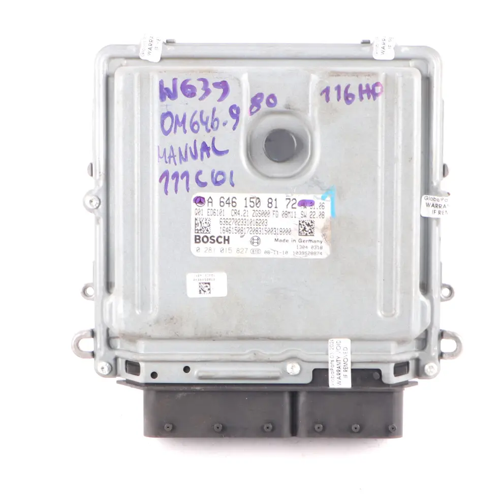 116HP 646.980 Engine Unit ECU Kit Key Lock Manual to Mercedes Vito W639 with Part number A6461508172 Mercedes Vito W639 116HP 646.980 Engine Unit ECU Kit Key Lock Manual - SKU A6461508172-1 - Part number A6461508172