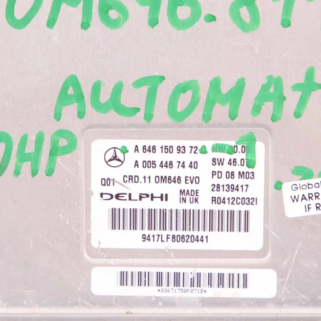 Mercedes W204 C220CDI OM646.811 170HP Engine ECU Kit 2Keys Lock - SKU A6461509372-1 - Part number A6461509372