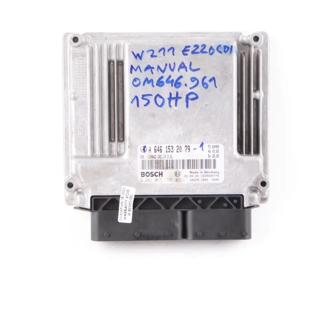 Mercedes W211 E220 CDI OM646.961 150HP Engine Unit ECU Kit Key Lock - SKU A6461532079-1 - Part number A6461532079
