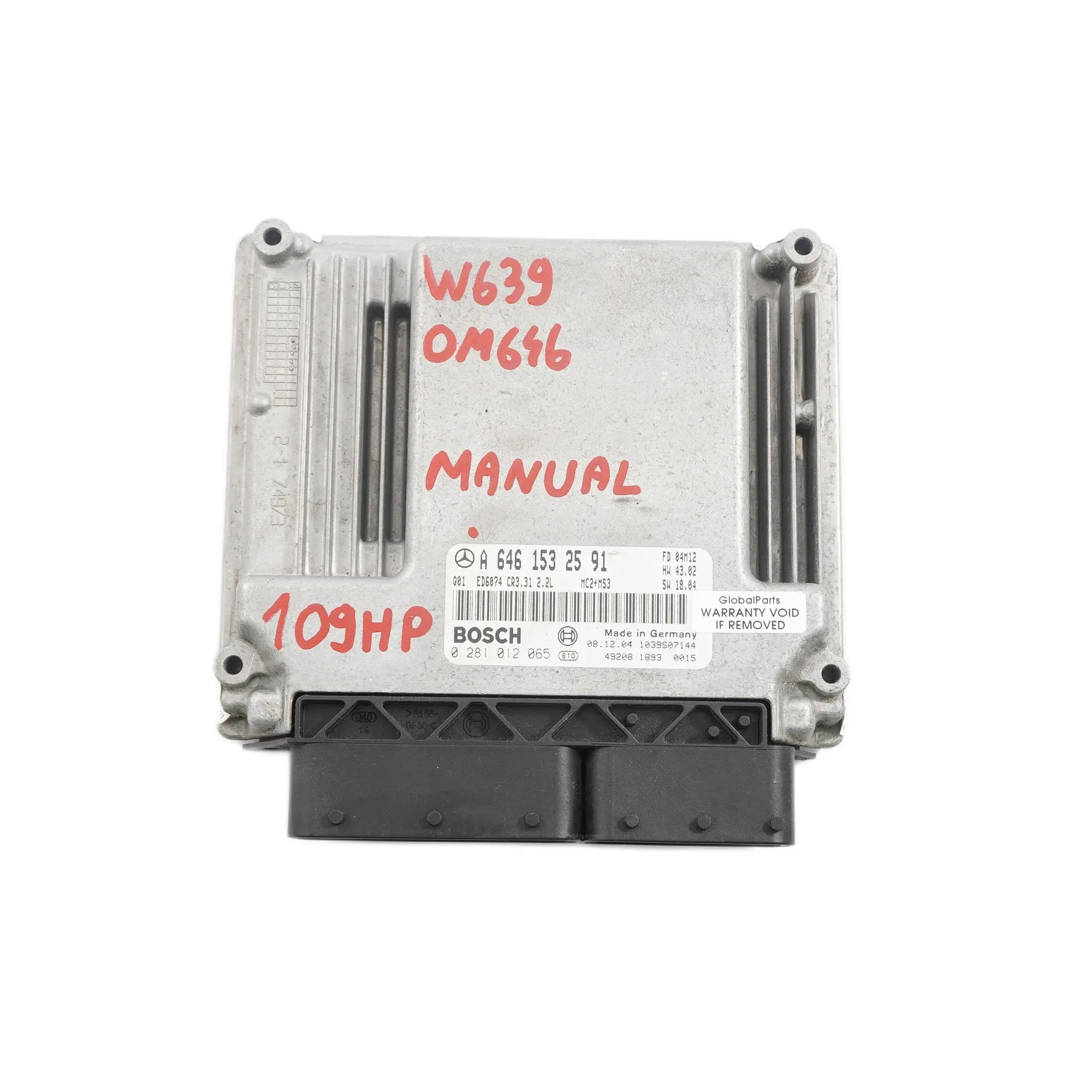 Mercedes W639 Vito 111 CDI OM646 Engine Unit Module ECU A6461532591 Manuel