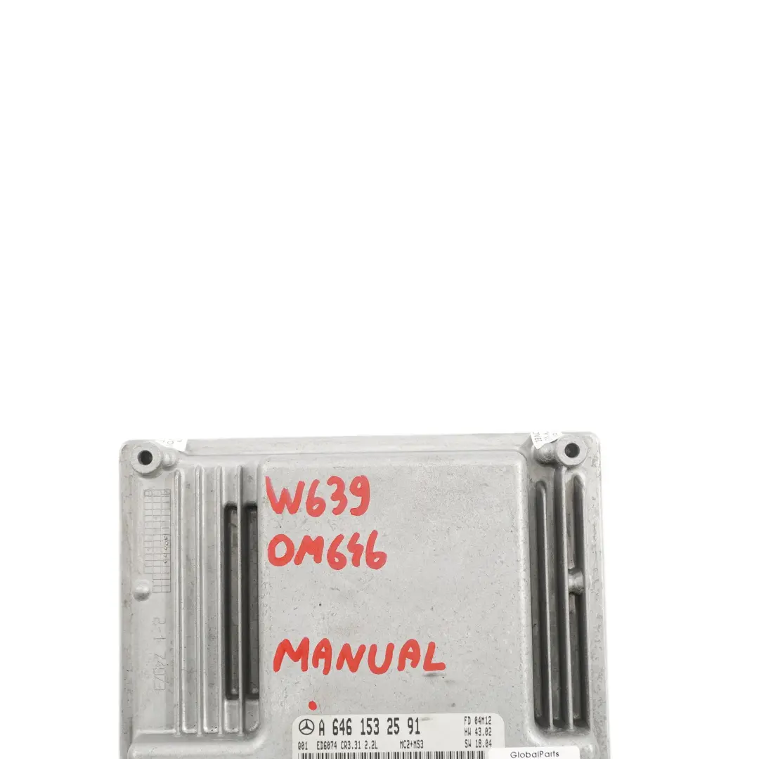 OM646 Motor Módulo Unidad ECU Manual para Mercedes W639 Vito 111 CDI con número de pieza A6461532591 Mercedes W639 Vito 111 CDI OM646 Motor Módulo Unidad ECU Manual - SKU A6461532591 - Número de pieza A6461532591