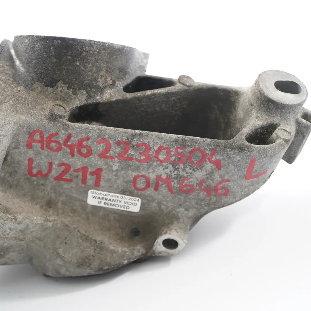 Carrier Mercedes W211 Diesel OM646 Engine Bracket Mount Left N/S to with Part number A6462230504 Carrier Mercedes W211 Diesel OM646 Engine Bracket Mount Left N/S - SKU A6462230504 - Part number A6462230504