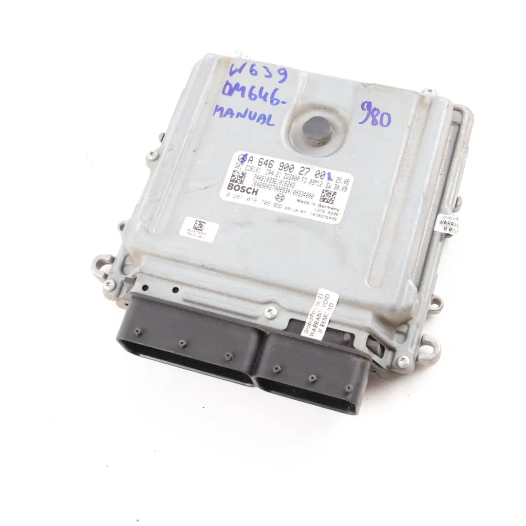OM646.980 Engine Control Unit ECU Module Manual to Mercedes Vito W639 with Part number A6469002700 Mercedes Vito W639 OM646.980 Engine Control Unit ECU Module Manual - SKU A6469002700 - Part number A6469002700
